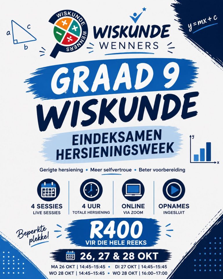 Wiskunde Graad 9 Jaareindeksamen